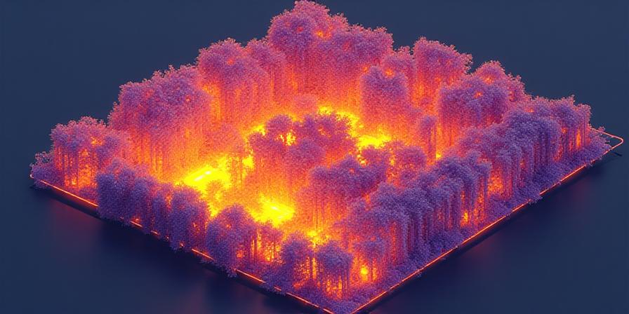 LiDAR topological heat map showing solar irradiance on a residential roof